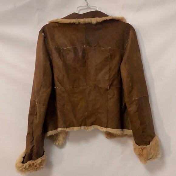 CACHE LEATHER LIGHT FUR LINED JACKET‎ SIZE M - Picture 3 of 8